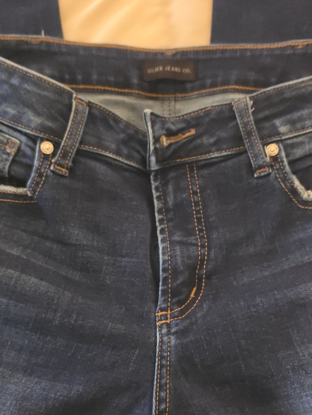 Silver Jeans Womans Indigo Slim Straight Denim Distressed Jeans